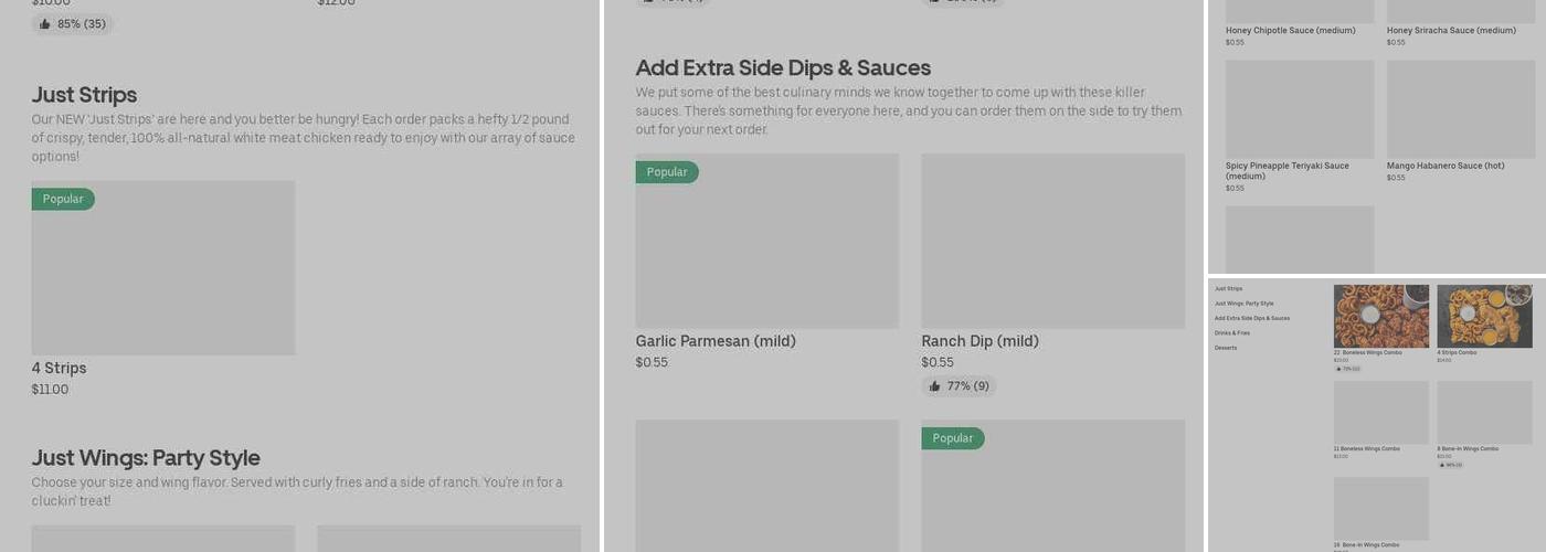 It's Just Wings Menu