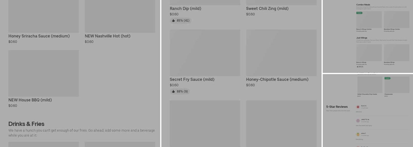 It's Just Wings Menu