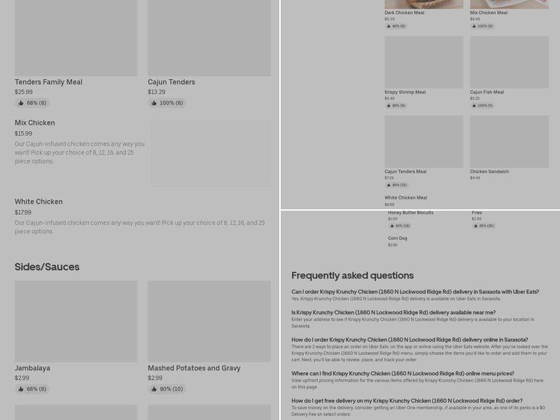 Krispy Krunchy Chicken Star Food Mart Menu