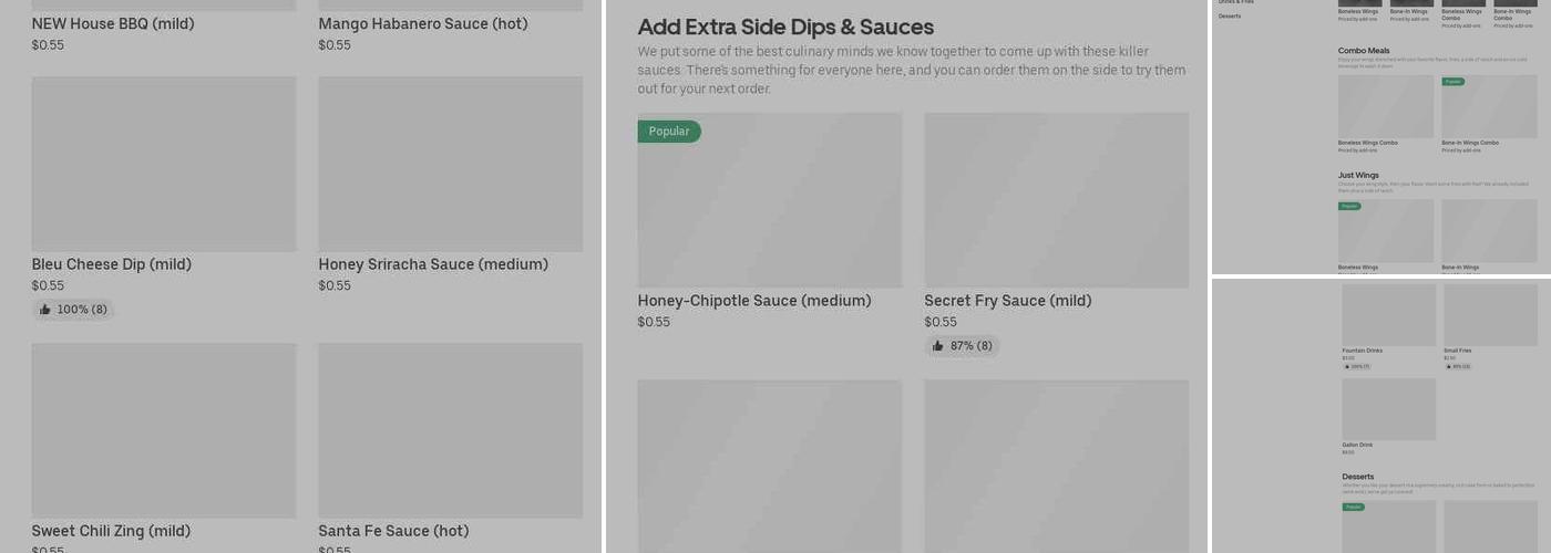 It's Just Wings Menu