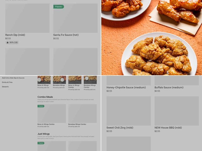 It's Just Wings Menu