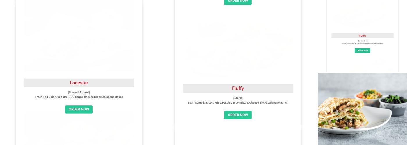 Dillas Quesadillas Menu