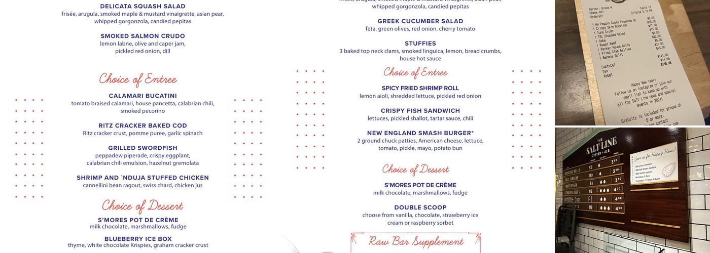 The Salt Line Menu