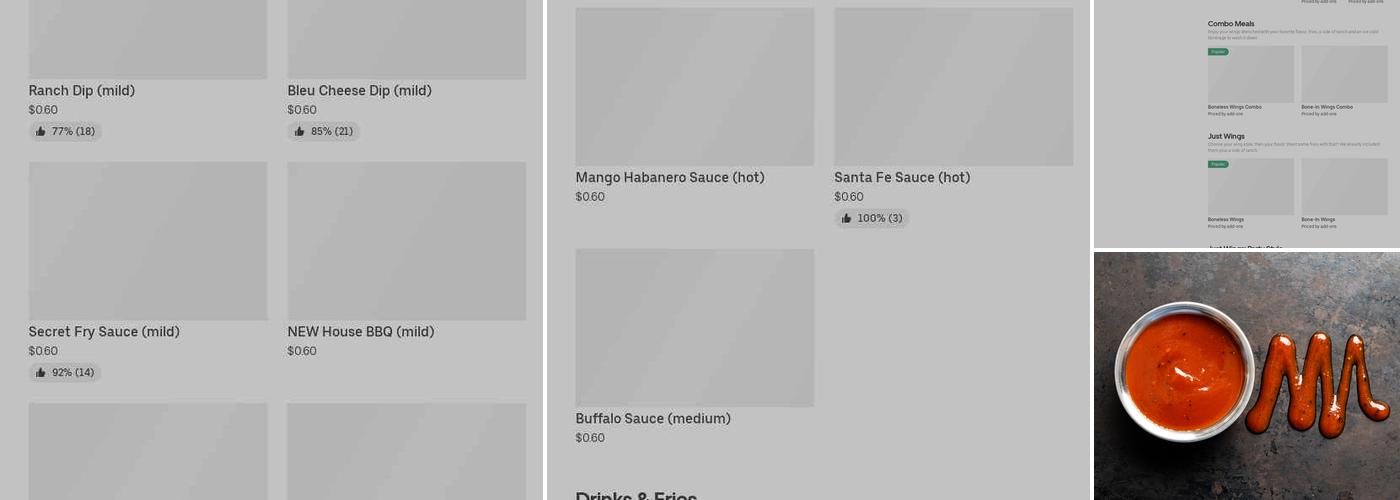 It's Just Wings Menu