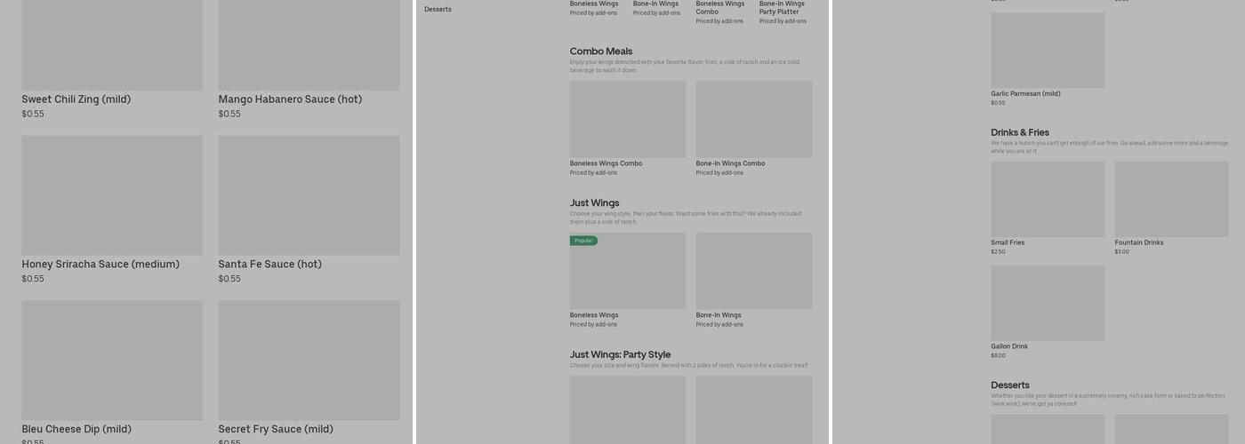 It's Just Wings Menu