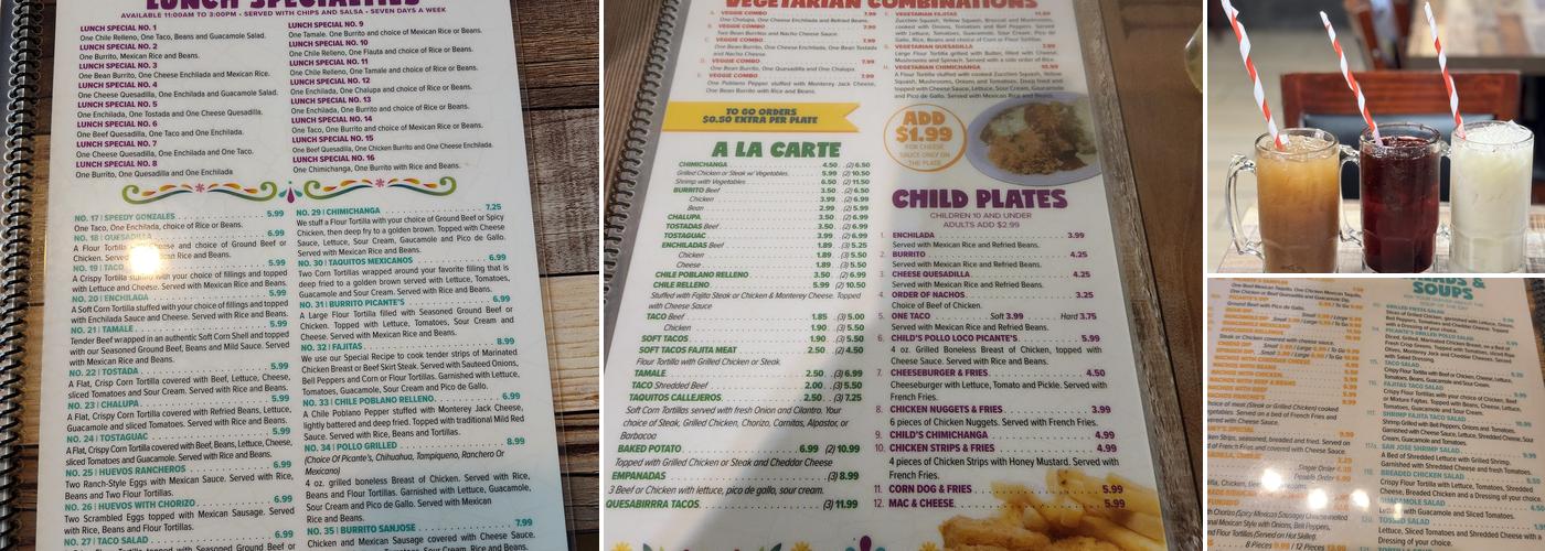 Picantes Mexican Grill Menu