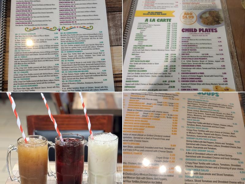 Picantes Mexican Grill Menu