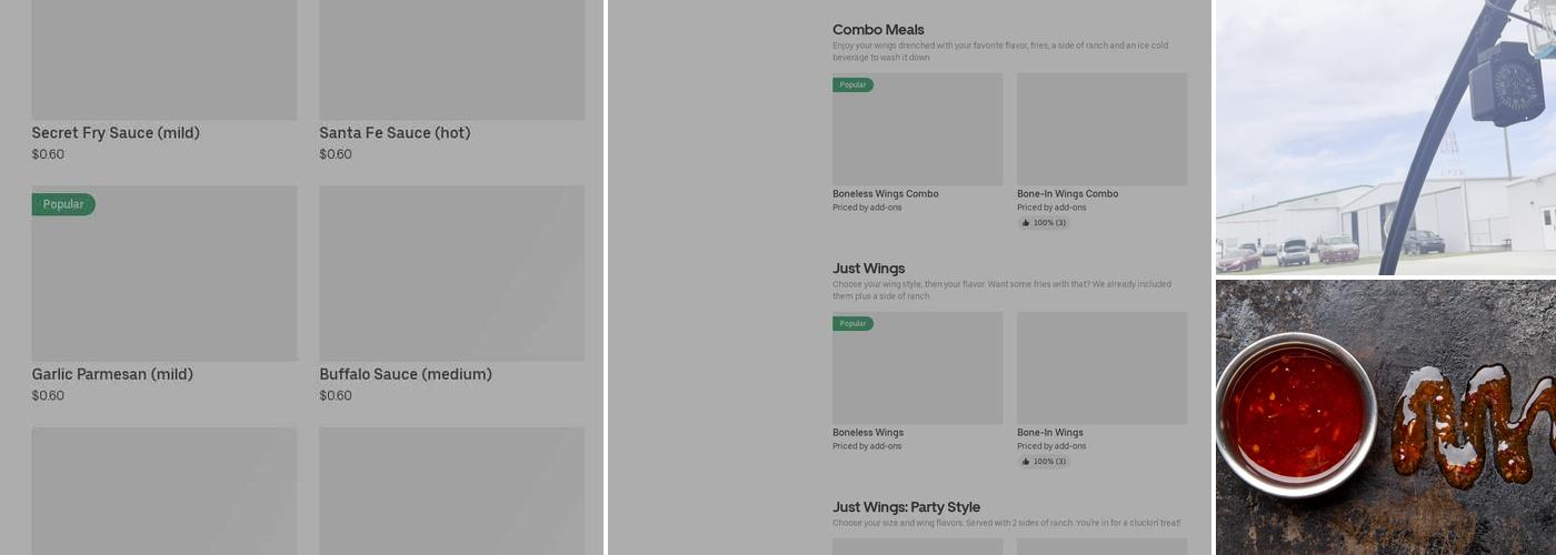 It's Just Wings Menu