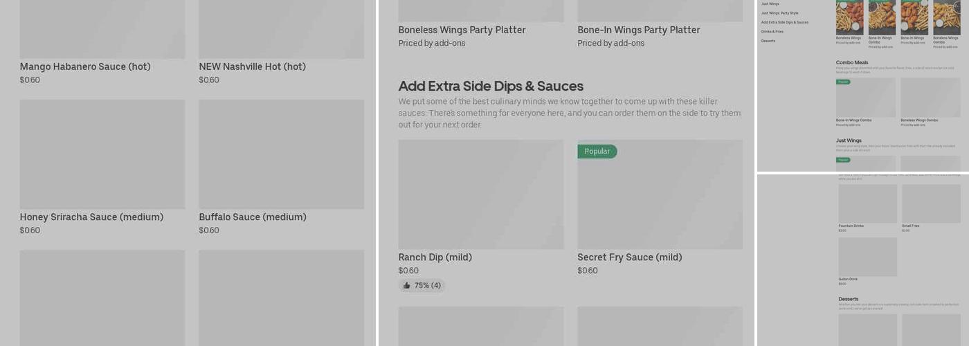 It's Just Wings Menu