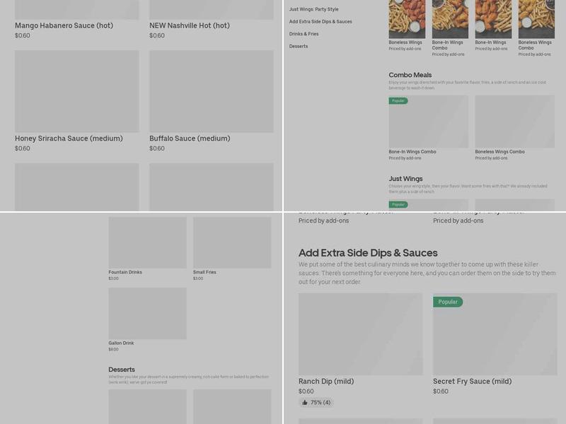 It's Just Wings Menu