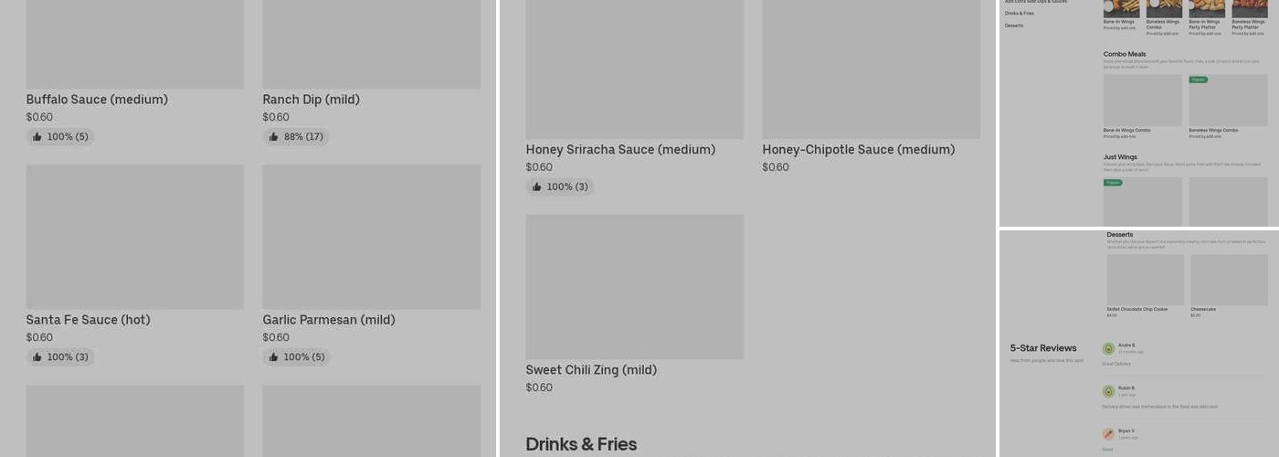 It's Just Wings Menu