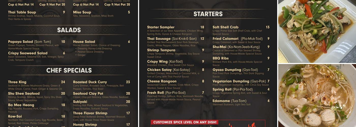 Thai Table Menu
