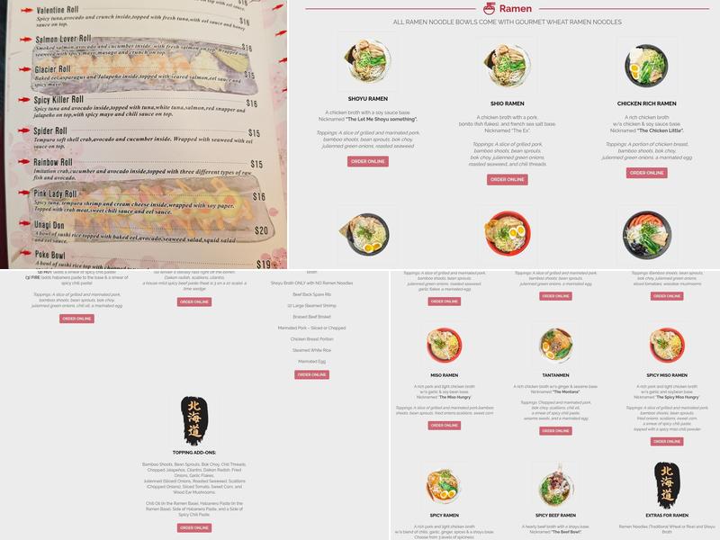 Hokkaido Ramen & Sushi Bar Menu
