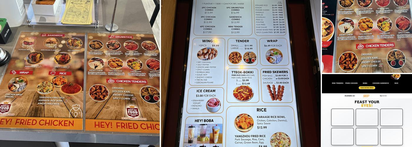 Hey Fried Chicken Menu