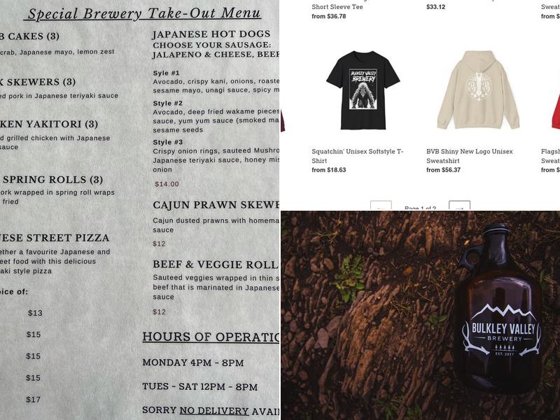 Bulkley Valley Brewery Menu