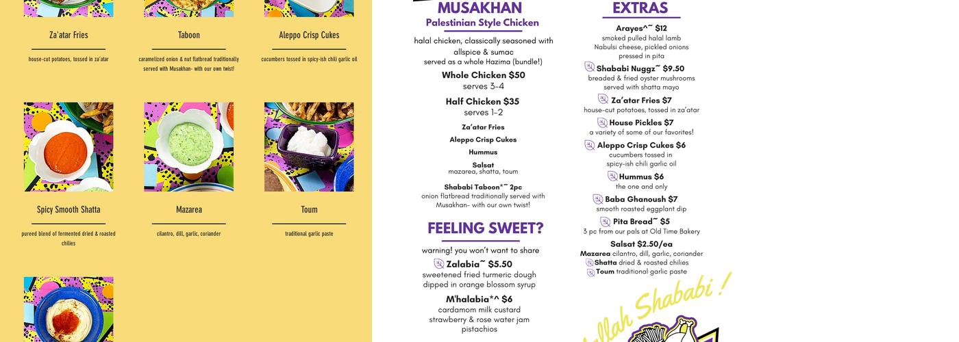 Shababi Menu