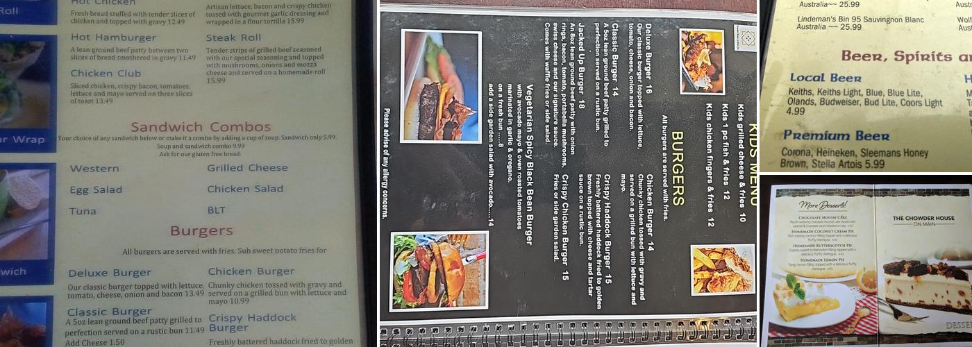 Chowder House on Main Menu