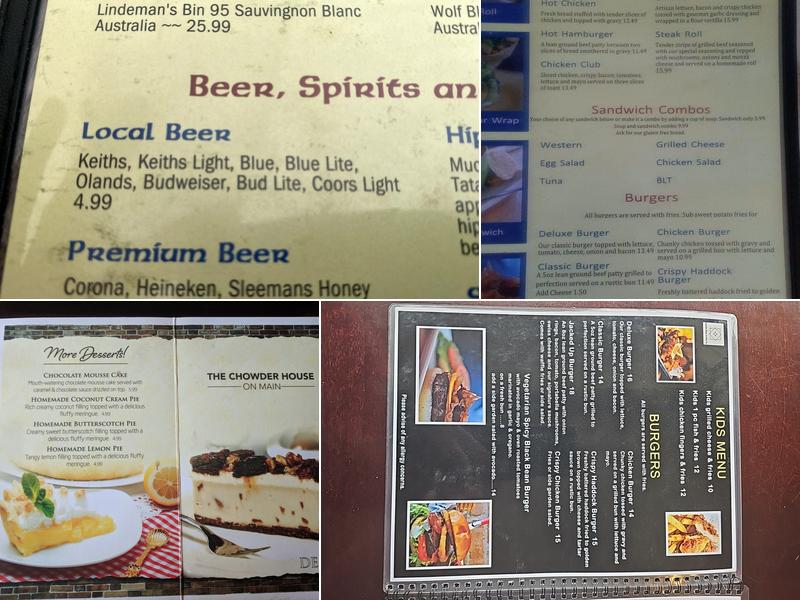 Chowder House on Main Menu