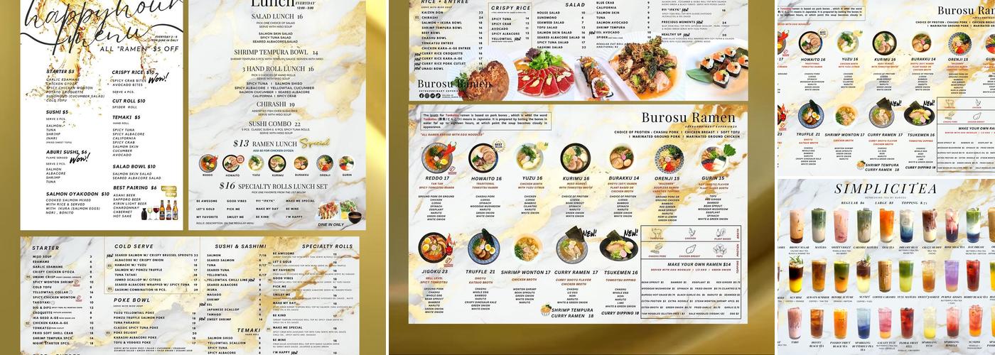 Burosu ramen 最好的拉面 Menu