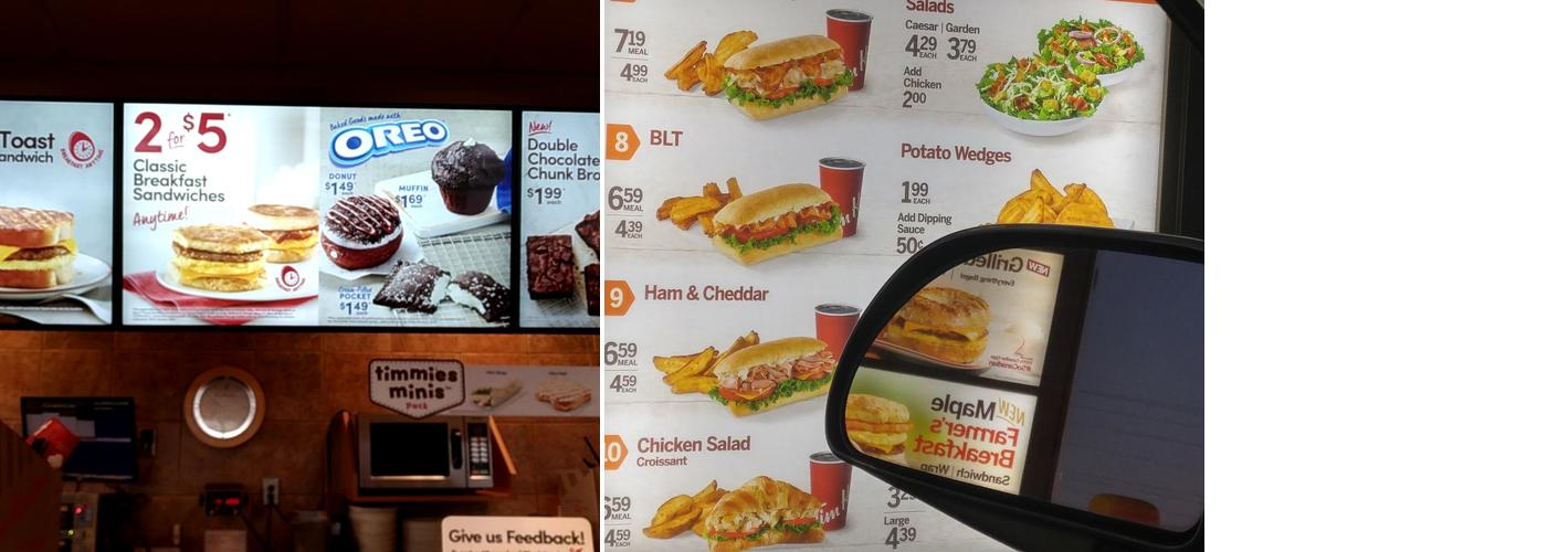 Tim Hortons Menu