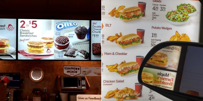 Tim Hortons Menu