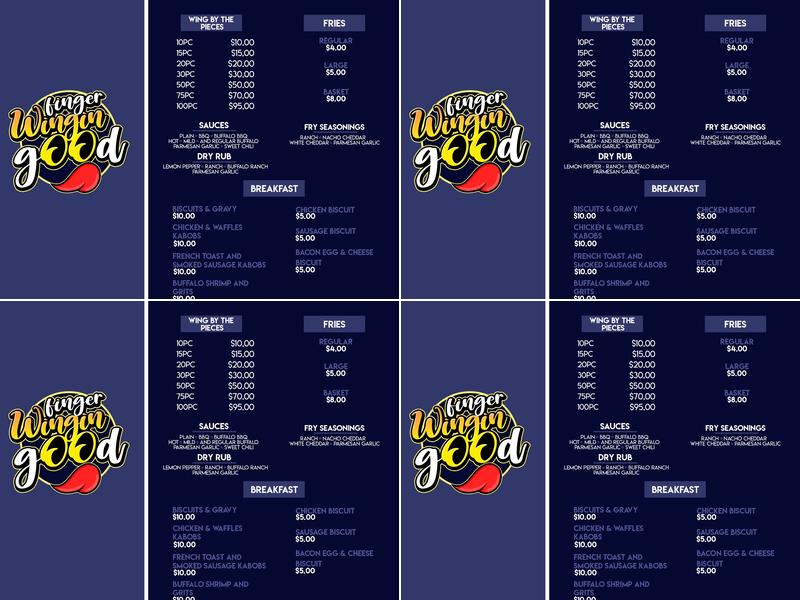 The Wing Experience Menu