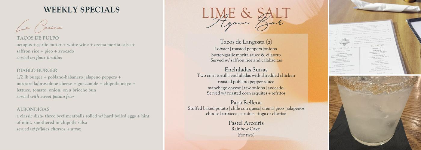 Lime and Salt Menu