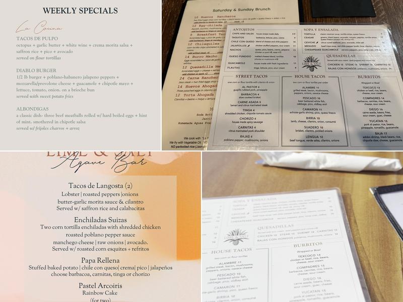Lime and Salt Menu