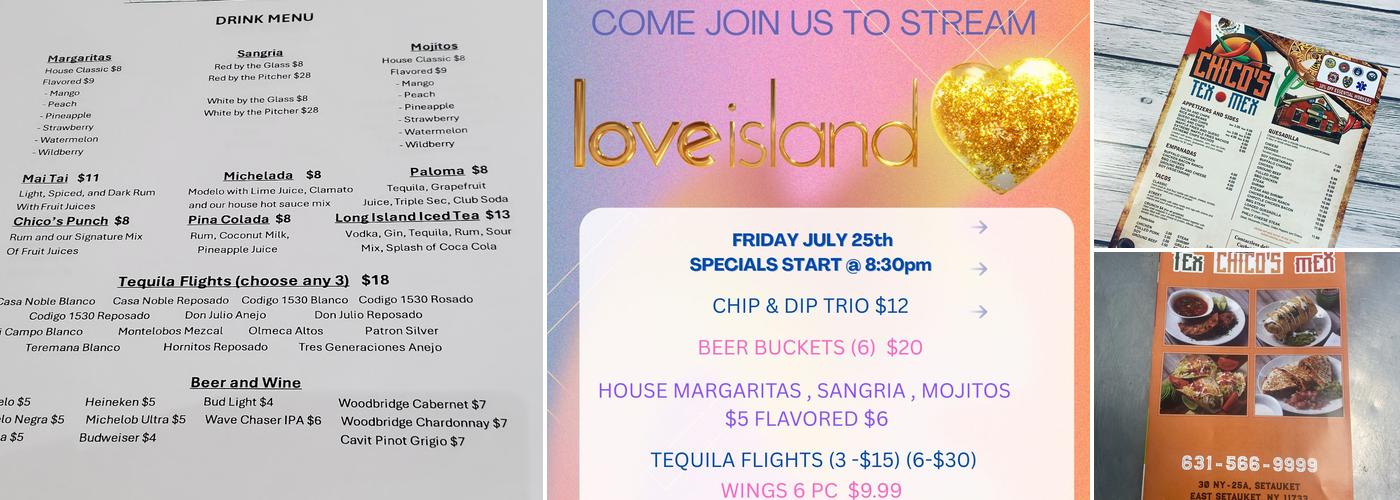 Chico's Tex Mex Setauket Menu