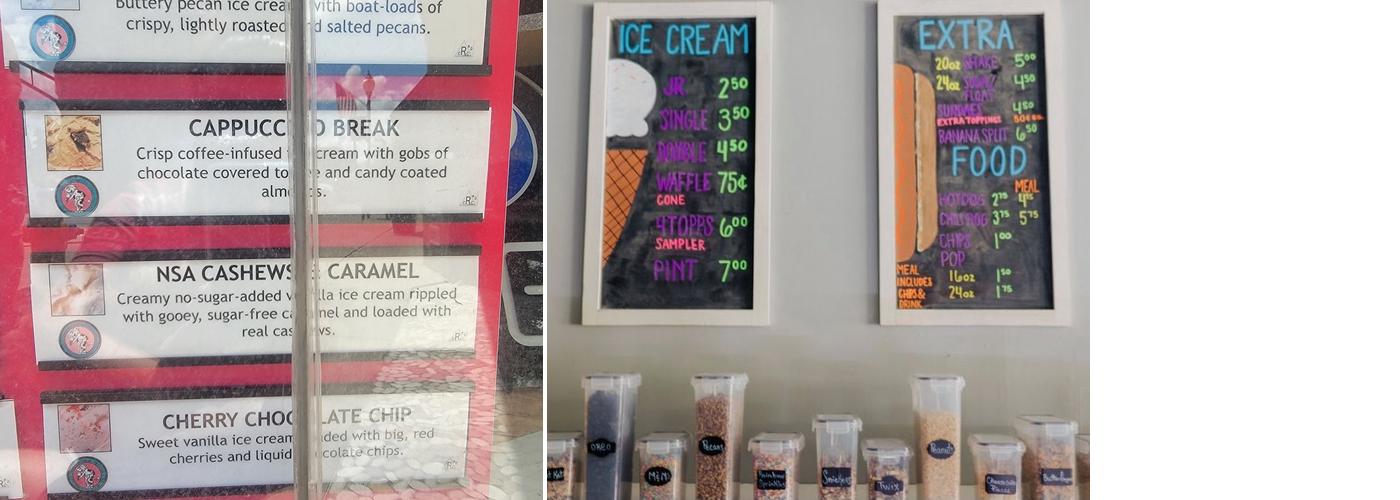 Toppings Ice Cream Parlor Menu