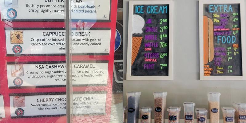 Toppings Ice Cream Parlor Menu