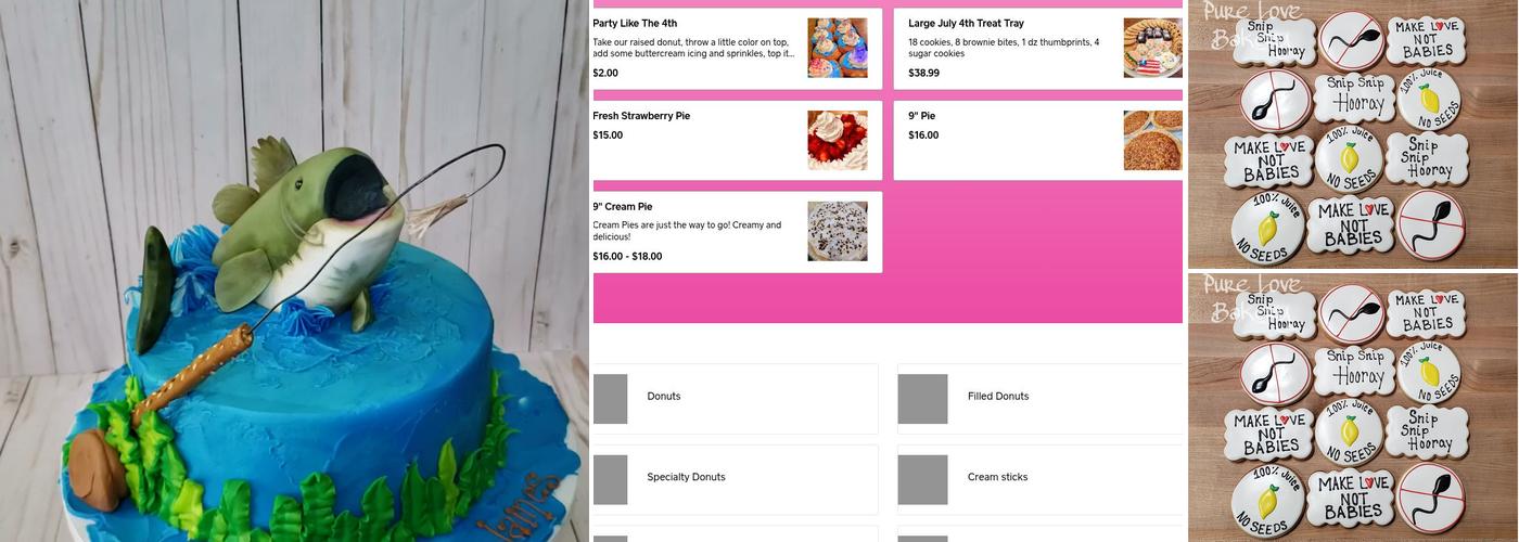 Pure Love Bakery Menu