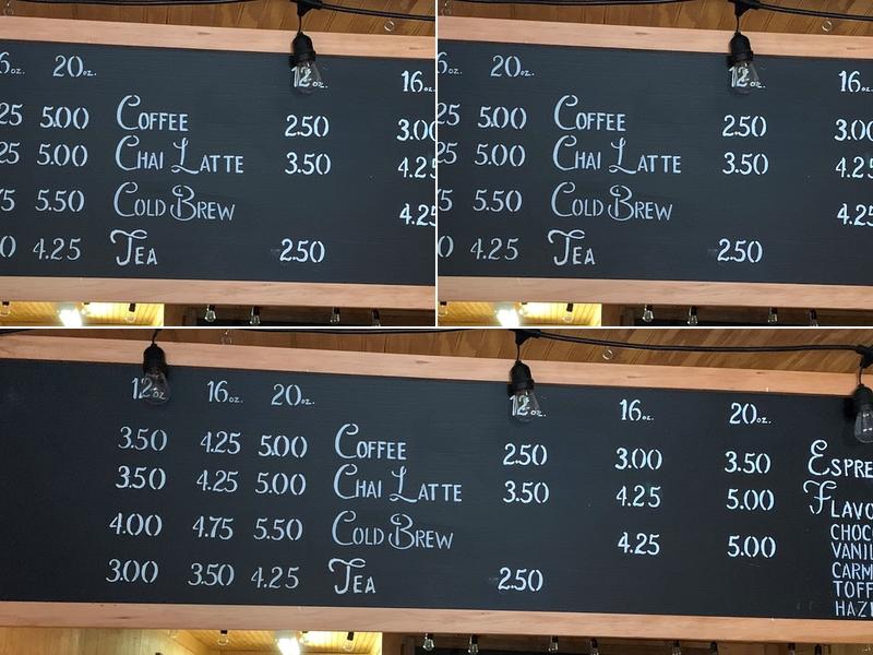 One Shot Cafe Menu
