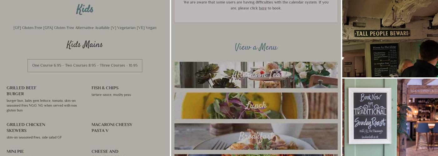 The Bull on Bell St Menu