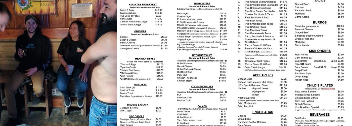 Headquarters Lounge Menu