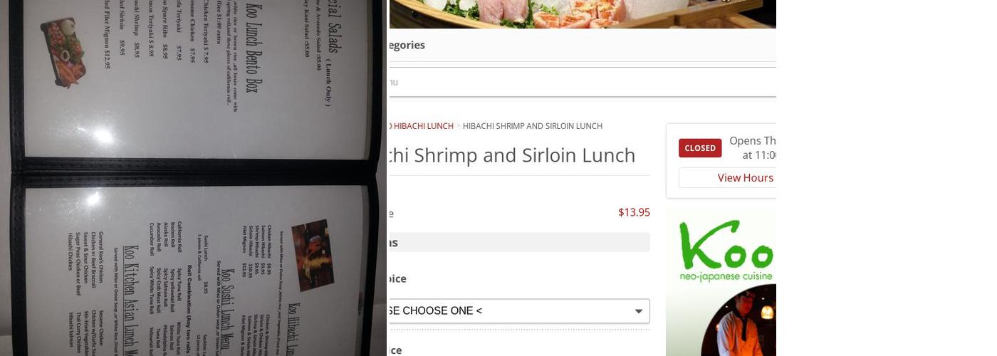 Koo Restaurant Menu