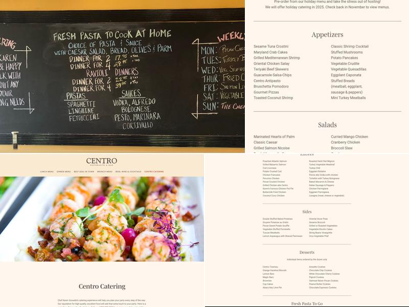 Centro Ristorante Menu