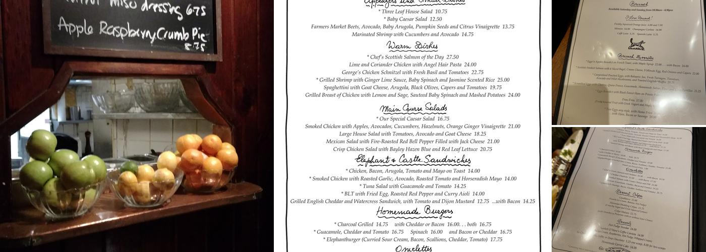 Elephant & Castle Menu