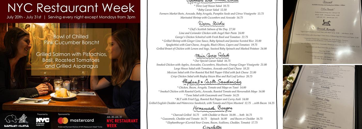 Elephant & Castle Menu