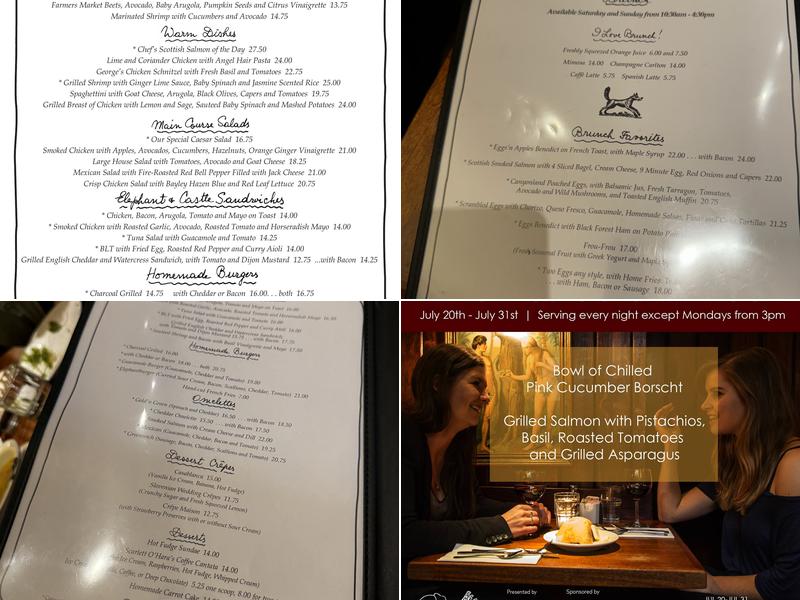 Elephant & Castle Menu