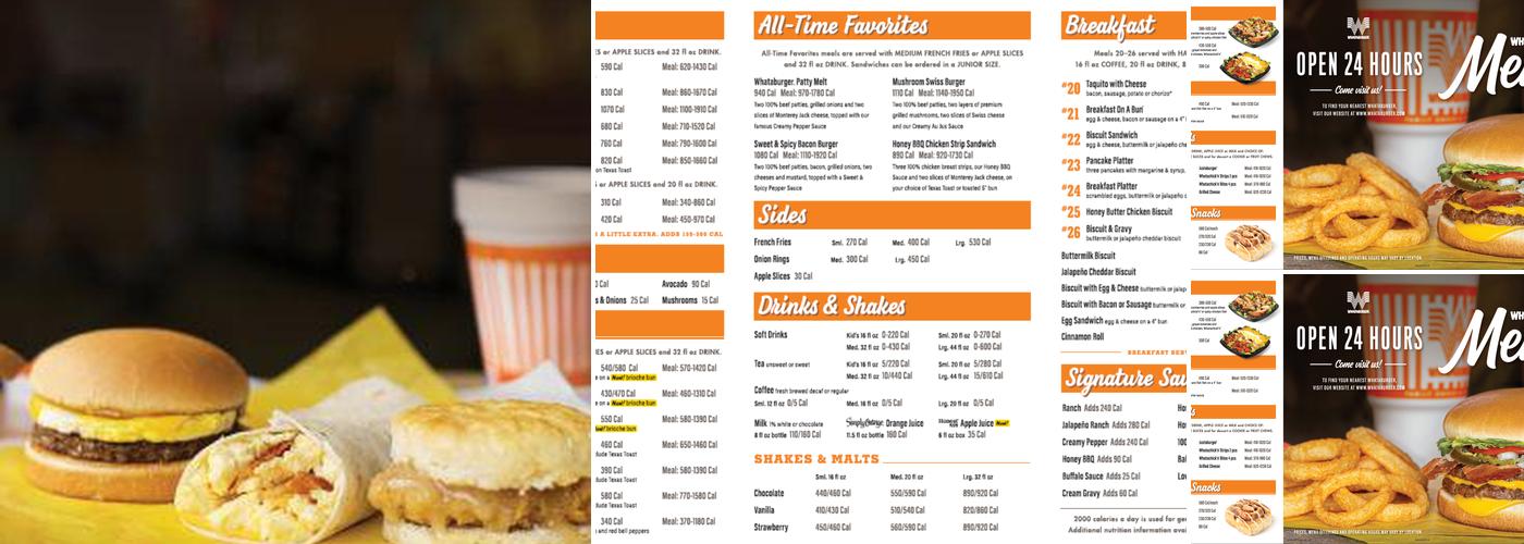Whataburger Menu