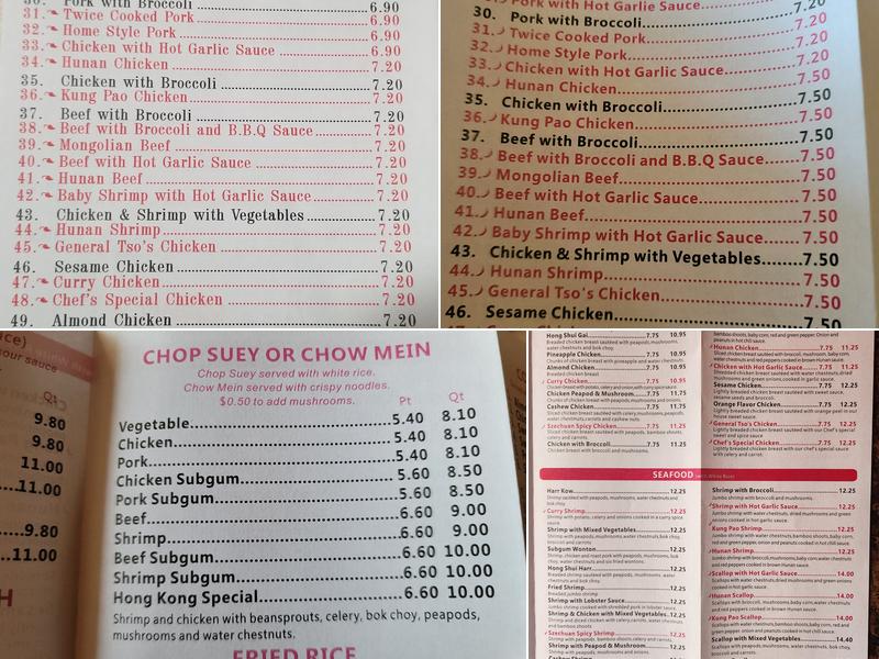 Hong kong Menu