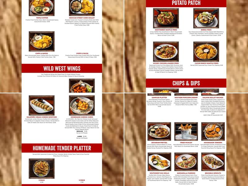 Wild Bill's Sports Saloon - Apple Valley Menu