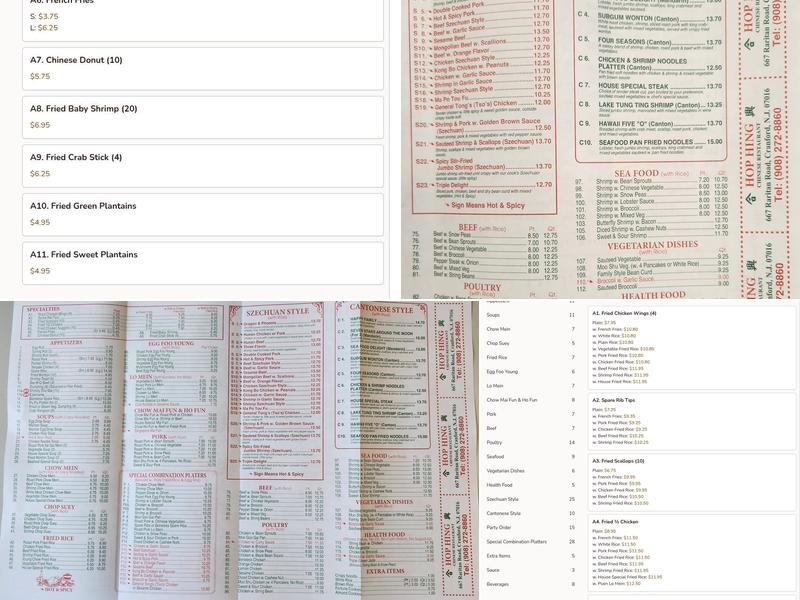 Hop Hing Menu