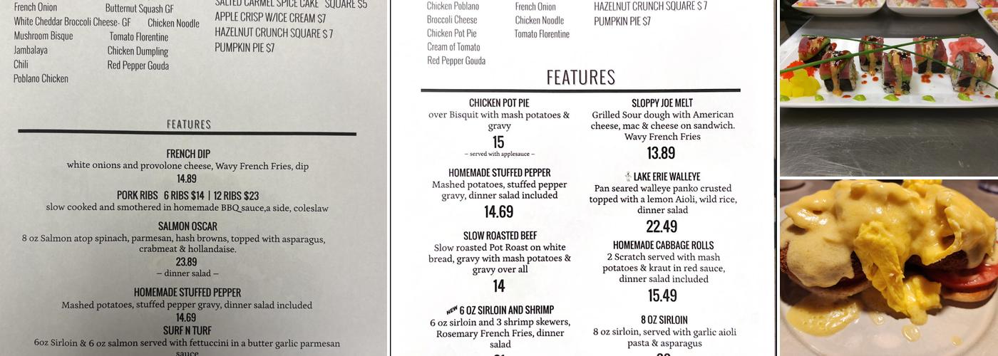 Samantha's Restaurant Menu