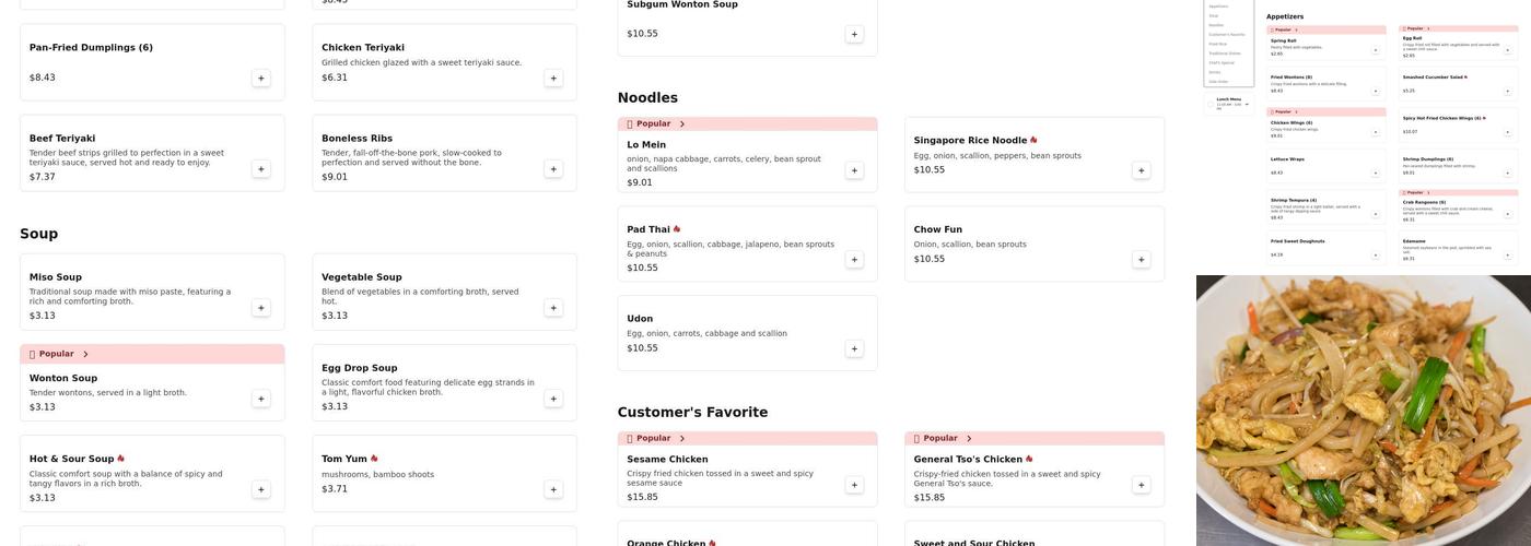 Delicacy Chinese Bistro Menu