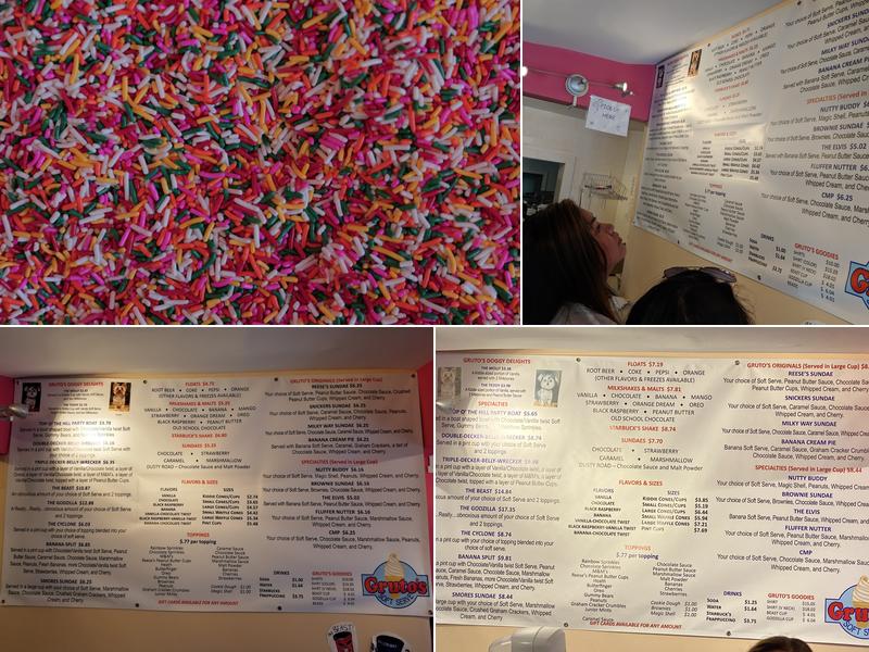 Gruto's Soft Serve Menu