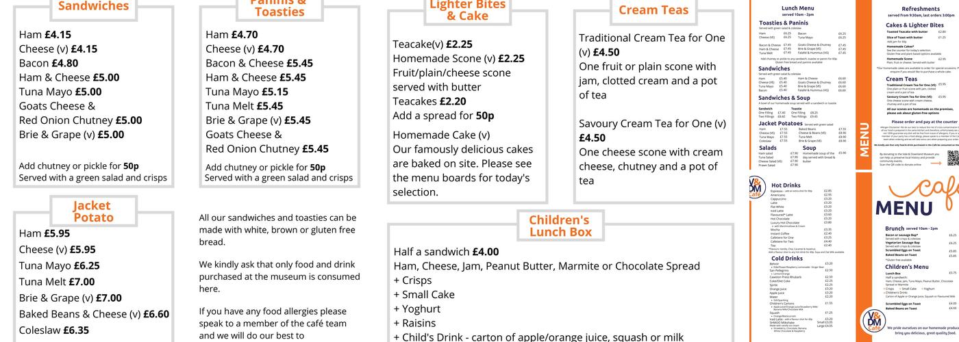 Vale & Downland Museum Menu