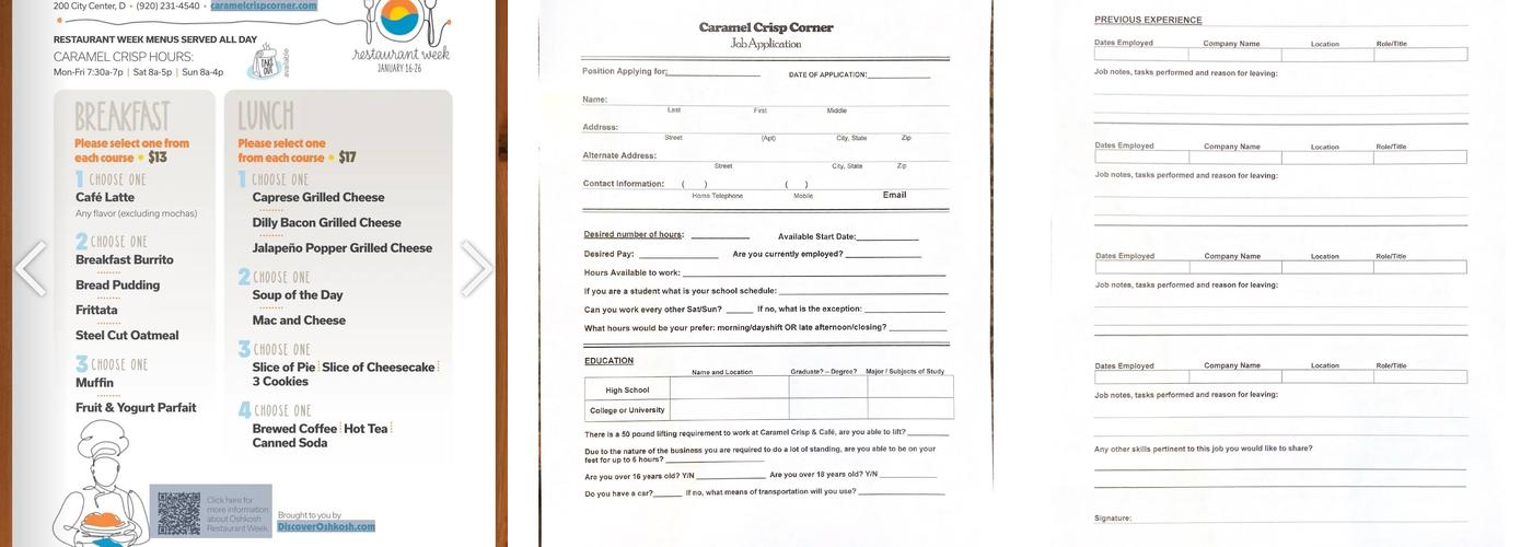 Caramel Crisp Gifts & Decor Menu