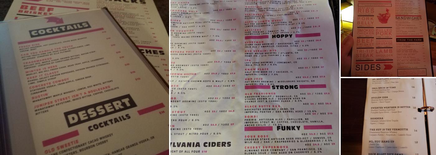 Tradesman's Barbecue Menu